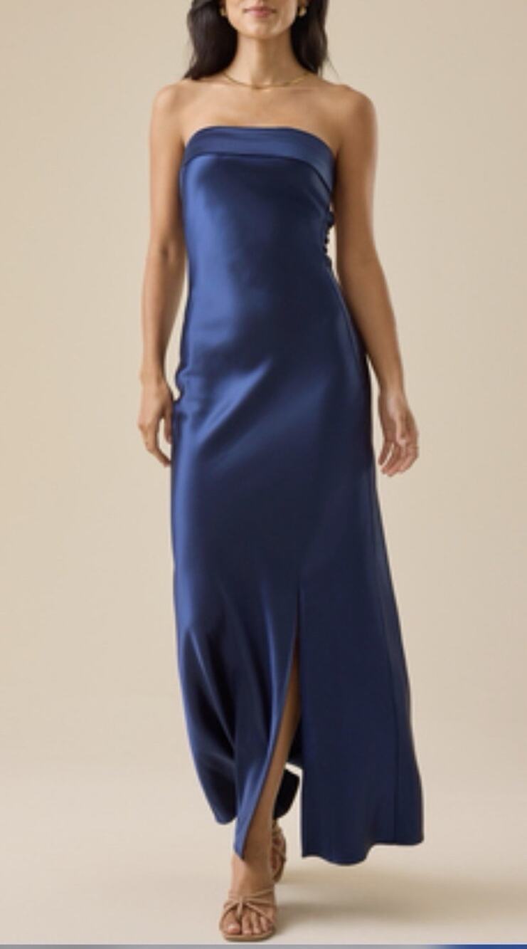 Altar’d state dress Maxi Silky Navy Women open top Babydoll A010666
